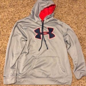 Red, Blue, and Grey Under Armour Sweatshirt, size 2XL